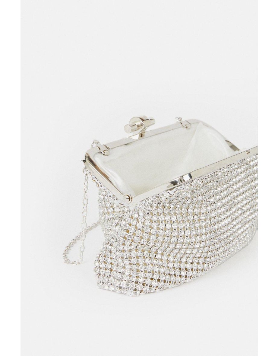 Rhinestone Clutch Bag - 3