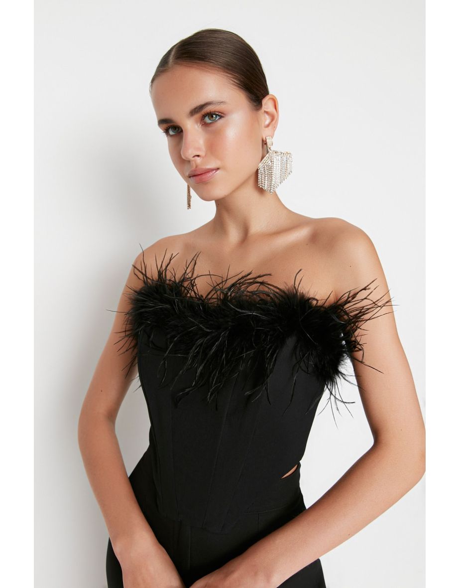 Crop Top - Black - Plain