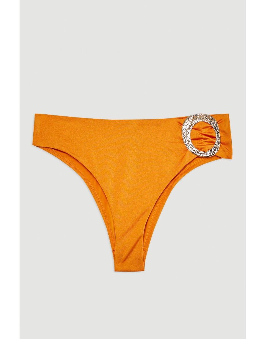 Slinky Trim Detail Cheeky Bikini Bottoms - 3