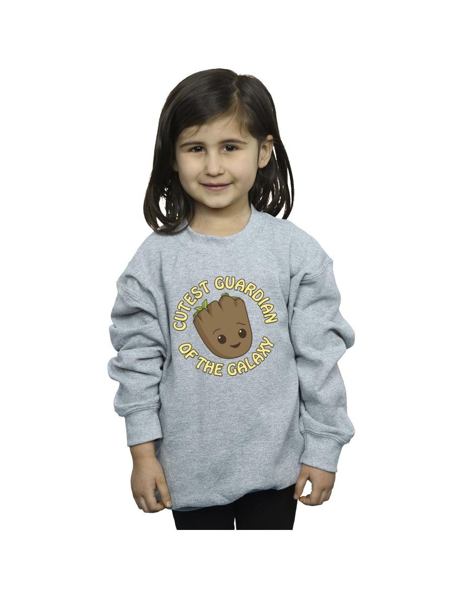 Marvel Girls I Am Groot Cutest Guardian Sweatshirt - Sports Grey