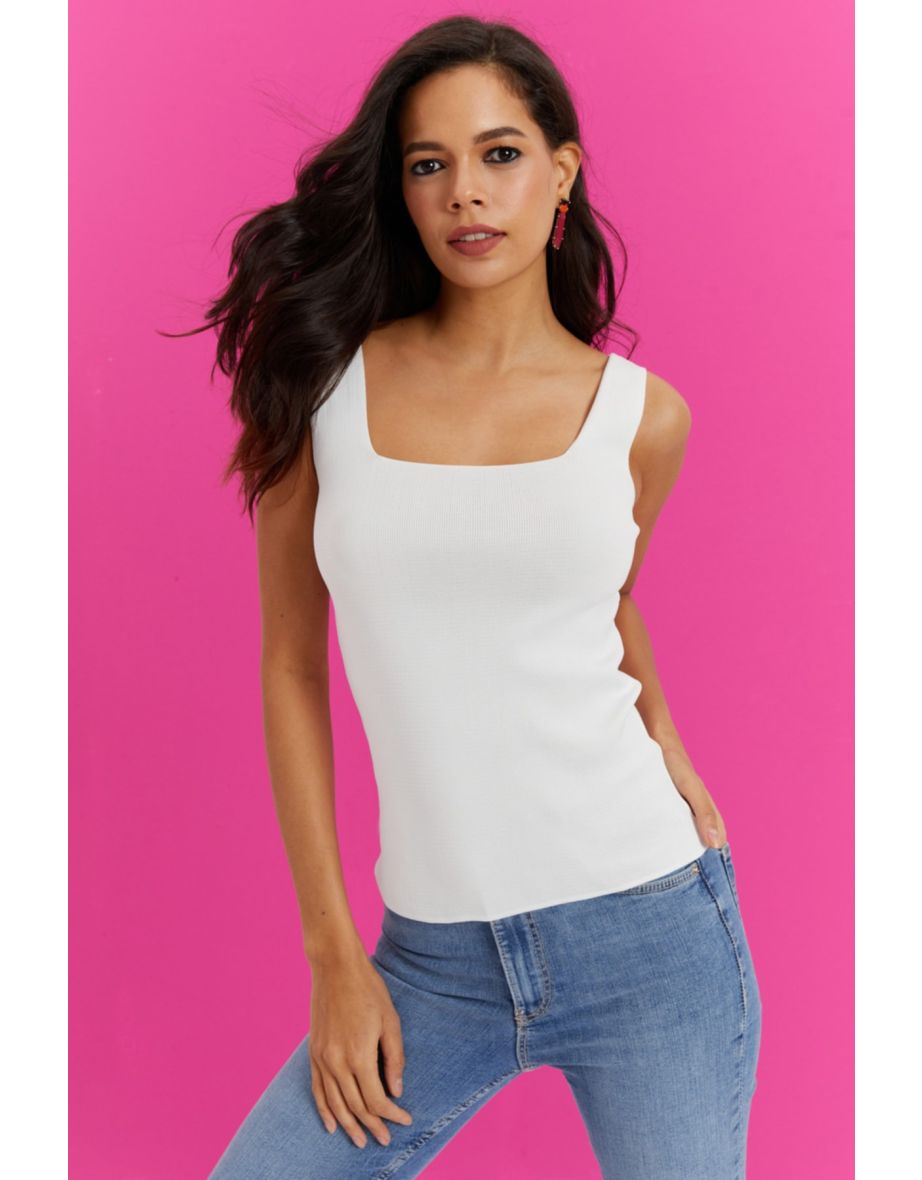Camisole - White - Slim fit