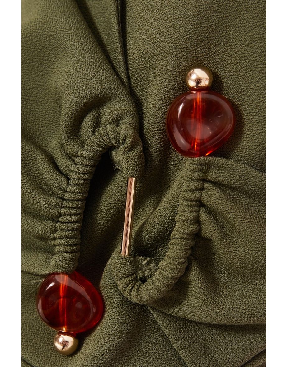 Khaki Strappy Buckle Detail Jumpsuit - 5