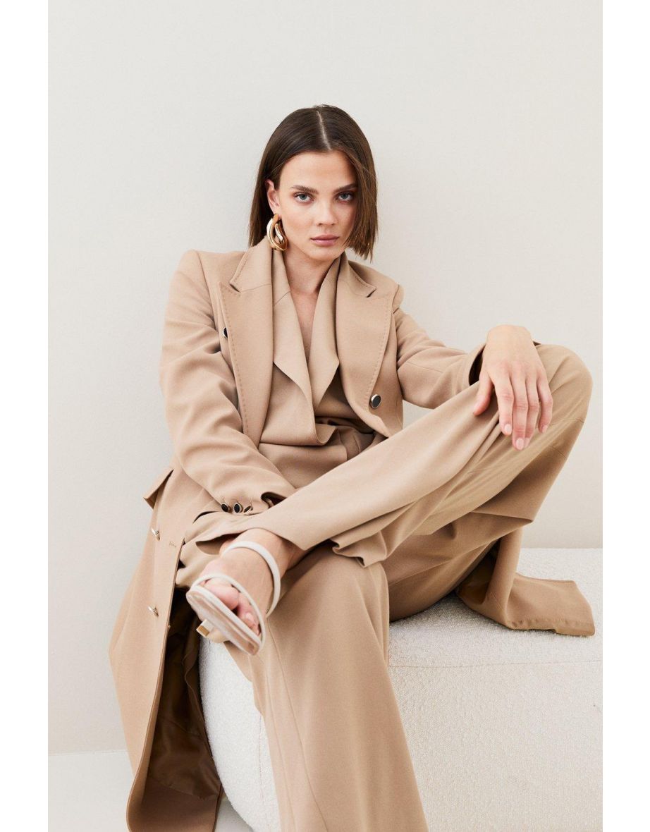 Compact Stretch Double Breasted Coat - 2
