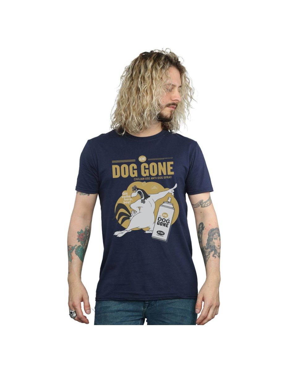 Looney Tunes Mens Dog Gone Foghorn Leghorn Cotton T-Shirt - Navy Blue