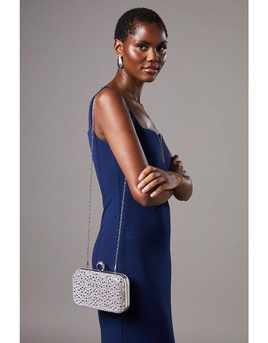 Verona Hard Diamante Clutch Bag