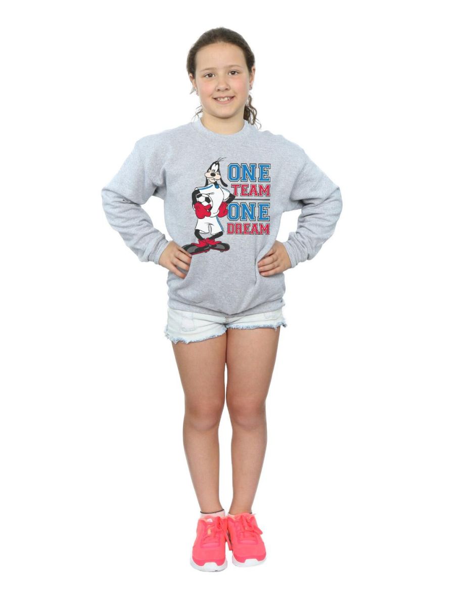 Disney Girls Goofy One Team One Dream Sweatshirt - Sports Grey - 3