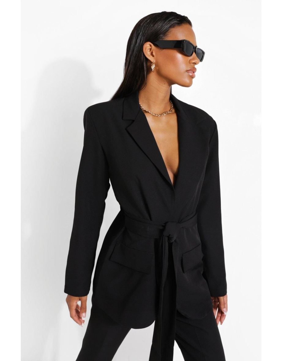 Obi Tie Waist Tailored Blazer