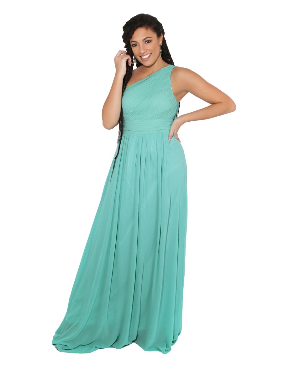 One Shoulder Evening Maxi Dress