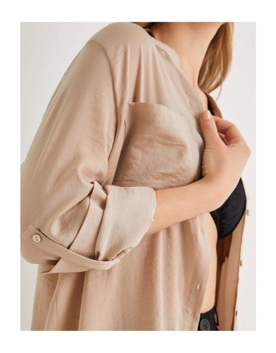 Magnificent Collar Shirt Long Fold Sleeve Pocket Buttoned Regular Fit - 4