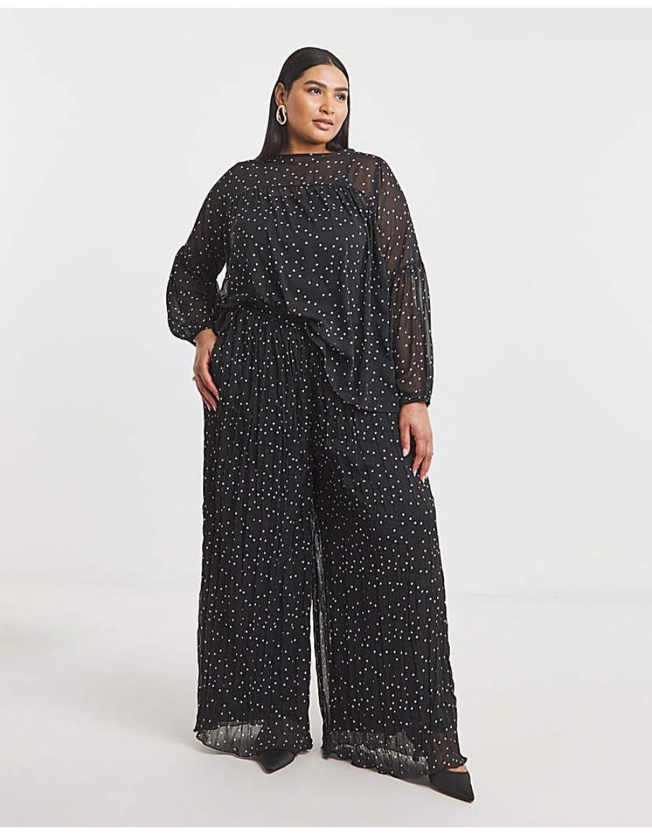 Joanna Hope Crinkle Wide Leg Trousers