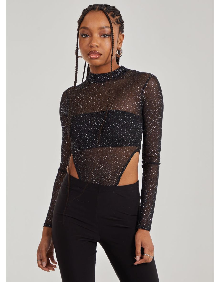 Glitter Long Sleeve Bodysuit