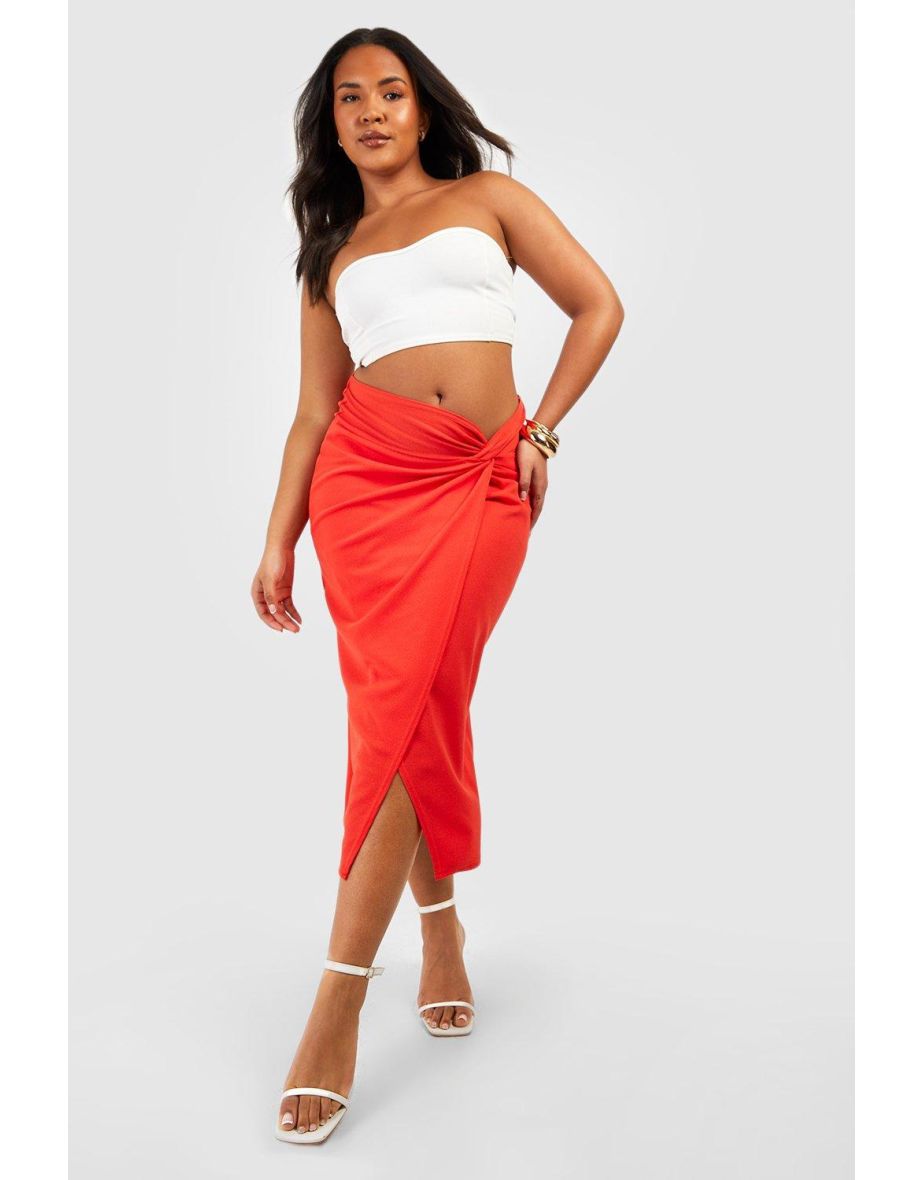 Plus size red wrap skirt best sale