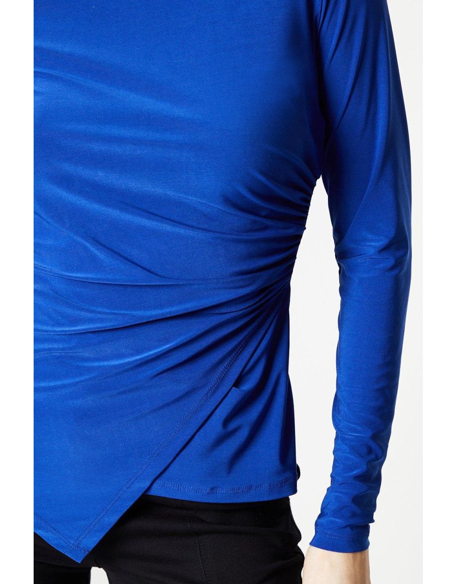 Jersey Ruched Side Long Sleeve Top - 3