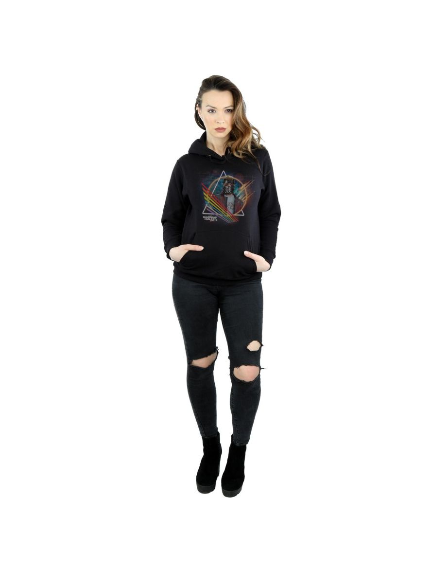 Marvel Womens/Ladies Guardians Of The Galaxy Neon Star Lord Masked Hoodie - Black