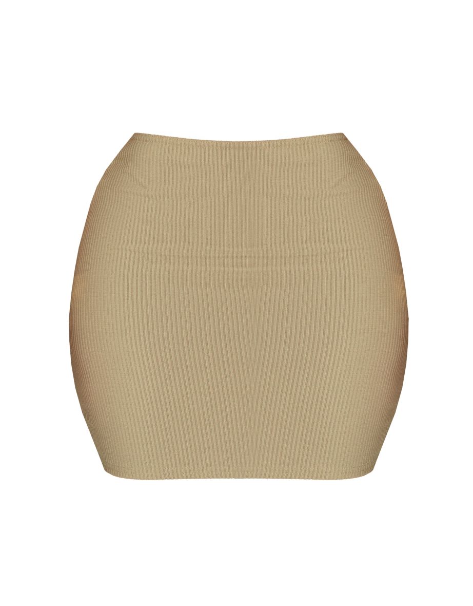 Shape Olive Low Rise Ribbed Mini Skirt - 5