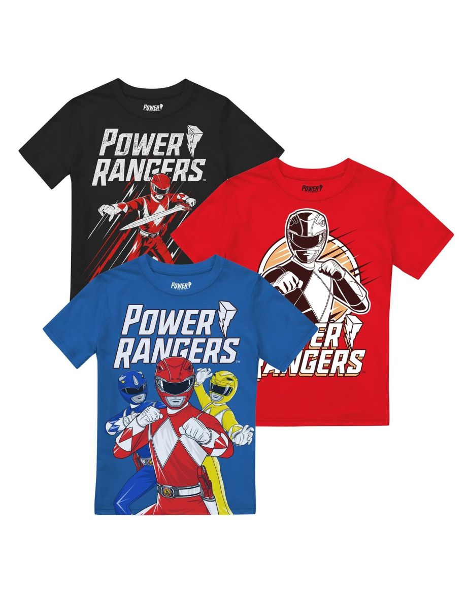 Power Rangers Boys Team T-Shirt (Pack of 3) - Multicoloured