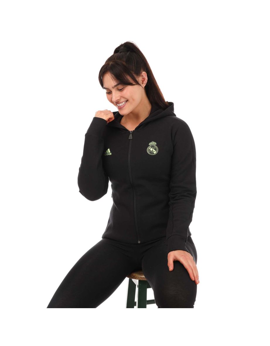 Women's adidas Real Madrid Anthem Jacket in Black - 3