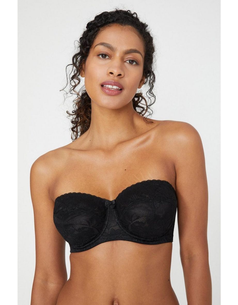Buy Gorgeous Charlotte Lace Non Padded Strapless Bra In Black