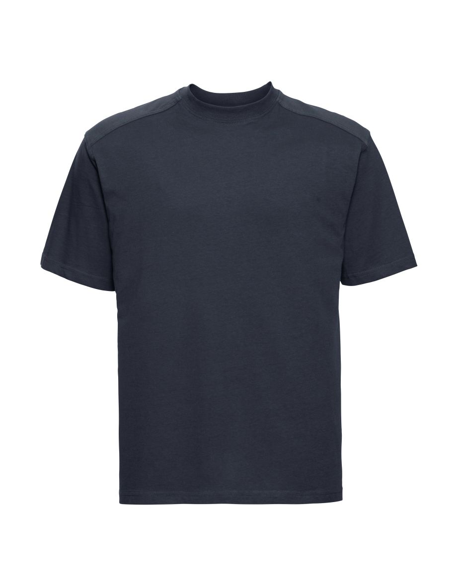 Russell Europe Mens Workwear Short Sleeve Cotton T-Shirt - French Navy