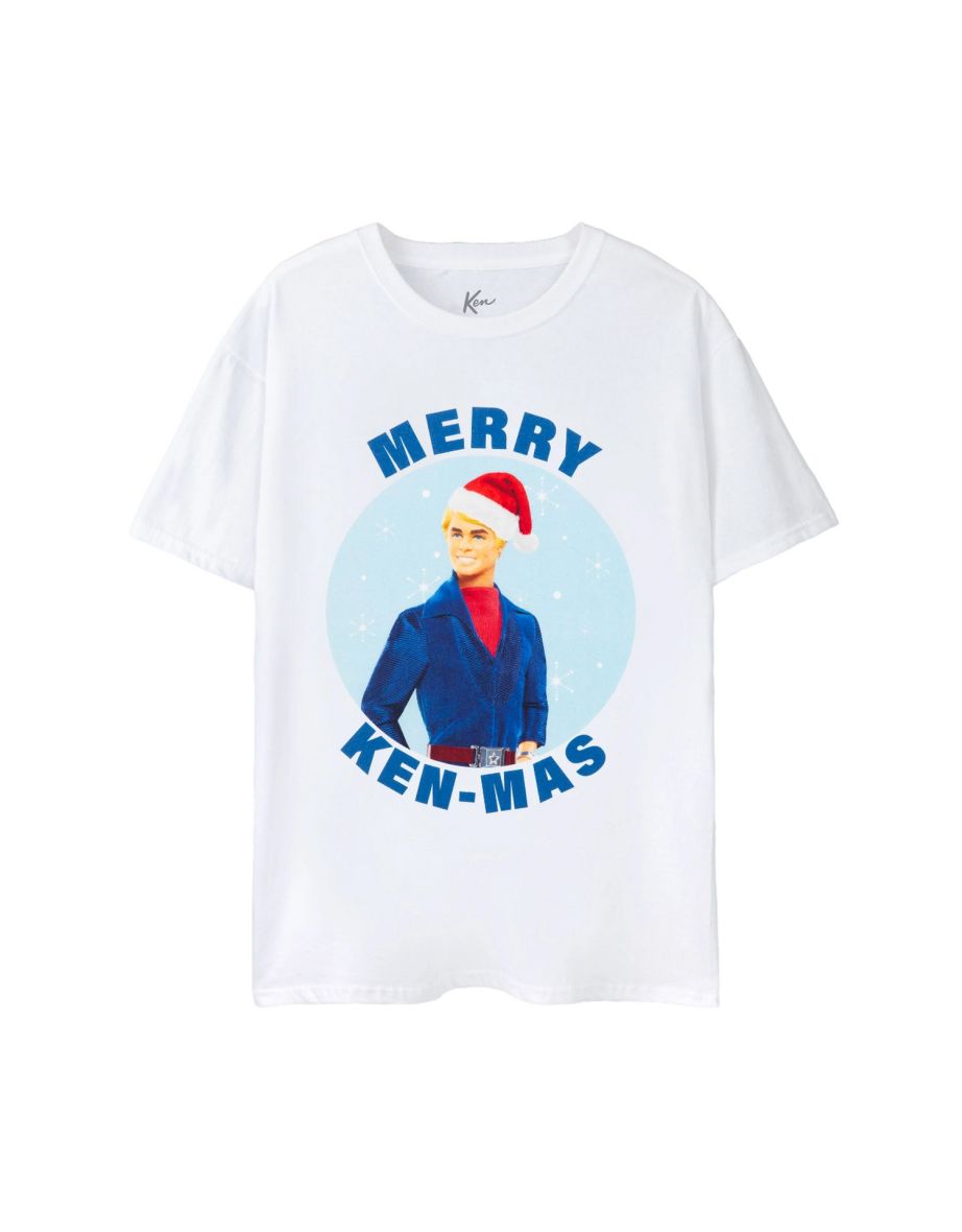 Barbie Mens Merry Kenmas T-Shirt - White