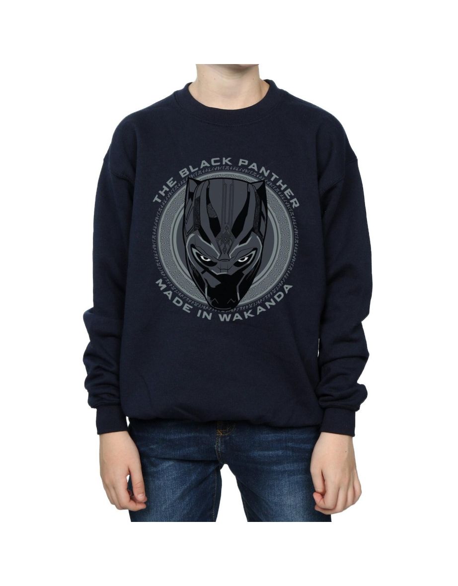 Marvel Boys Black Panther Made in Wakanda Sweatshirt - Navy Blue - 3