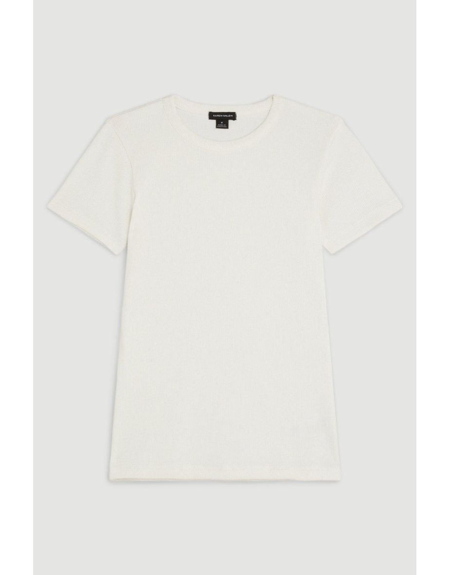 Compact Jersey Short Sleeve Ribbed Top - 3