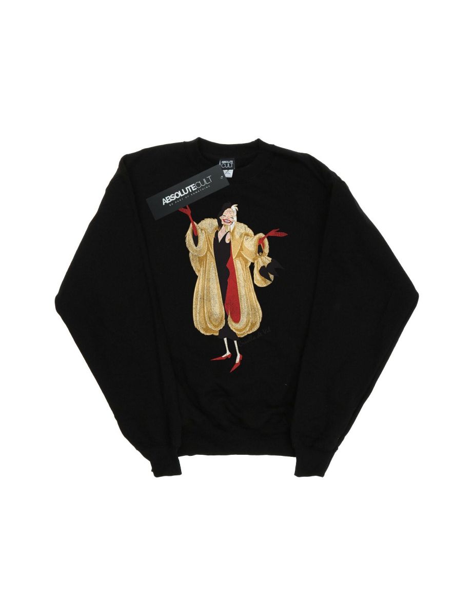 Disney Boys 101 Dalmatians Classic Cruella De Vil Sweatshirt - Black