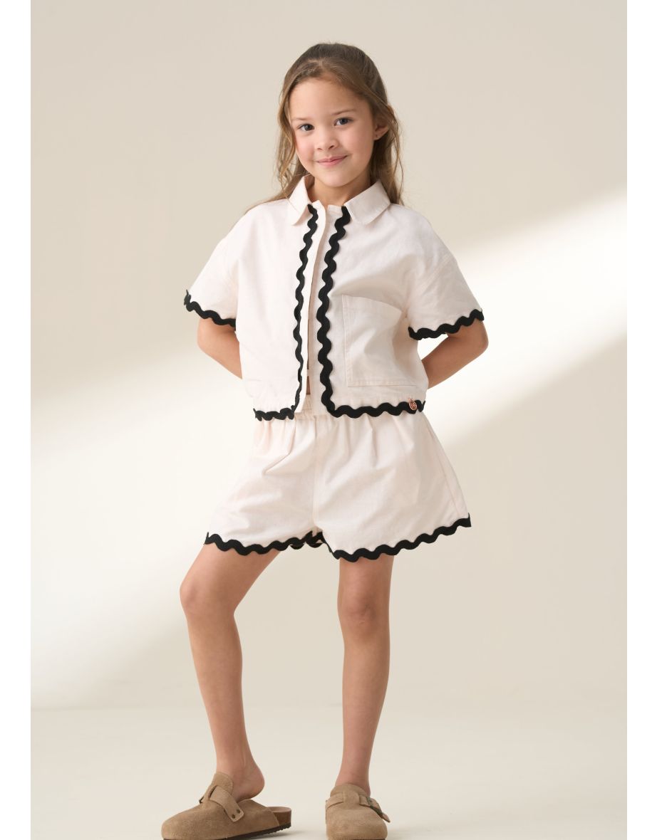 Brooke Ivory Ric Rac Shirt & Short Set
