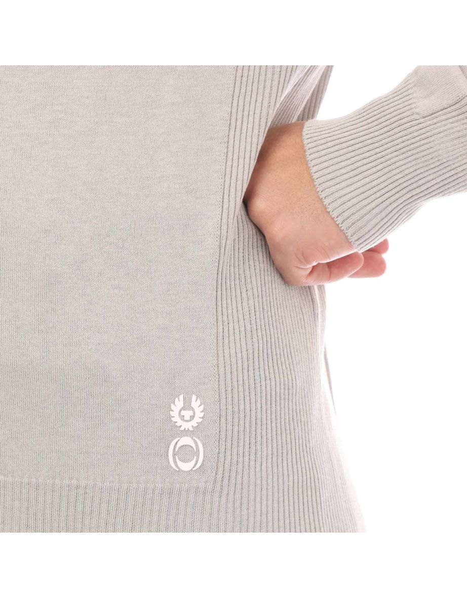 Men's Belstaff Cotton Silk Blend Challenger Sweater in Grey - 4