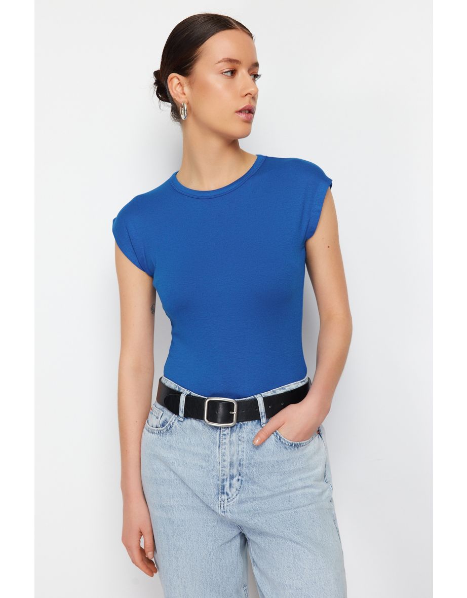 Saks Premium Viscose/Soft Fabric Body Fit Moon Sleeve Knitted Blouse