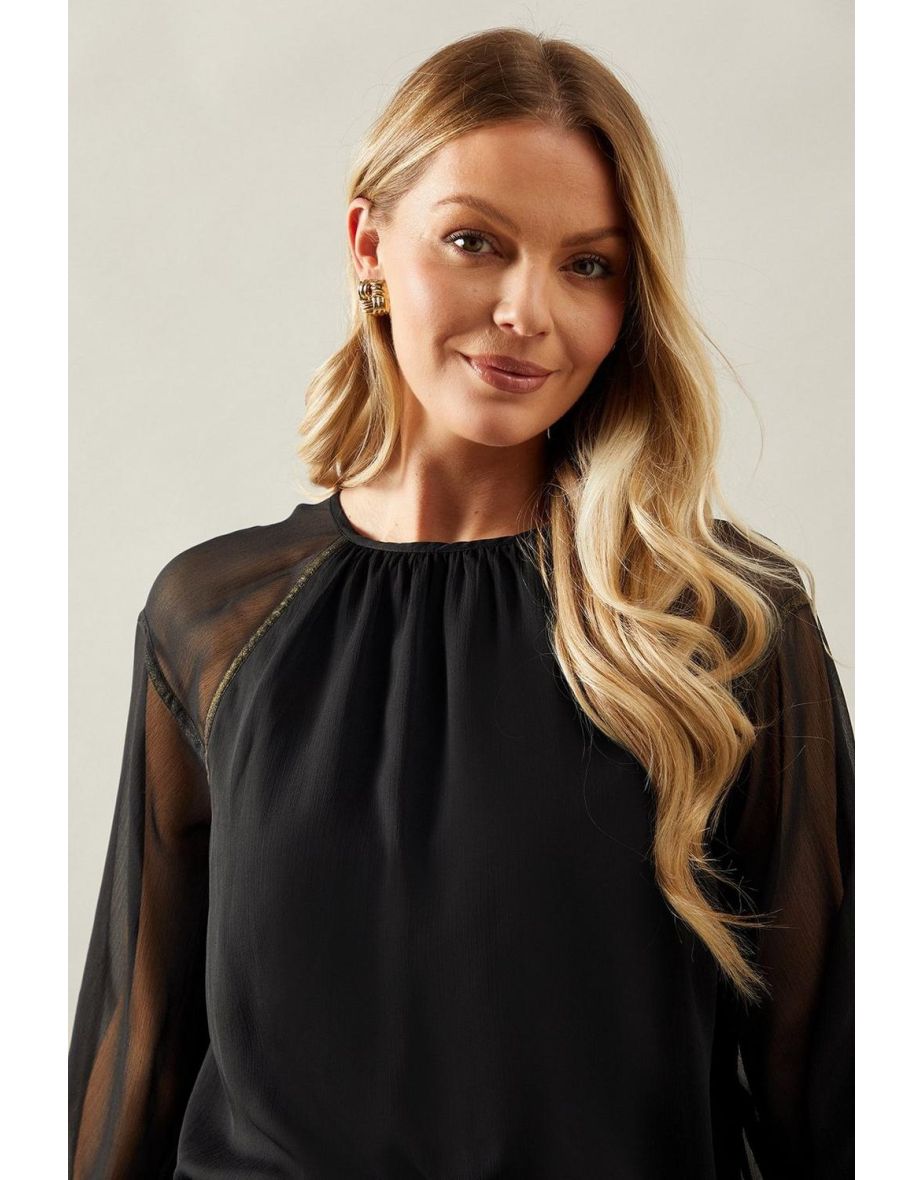 Foil Trim Blouse - 3