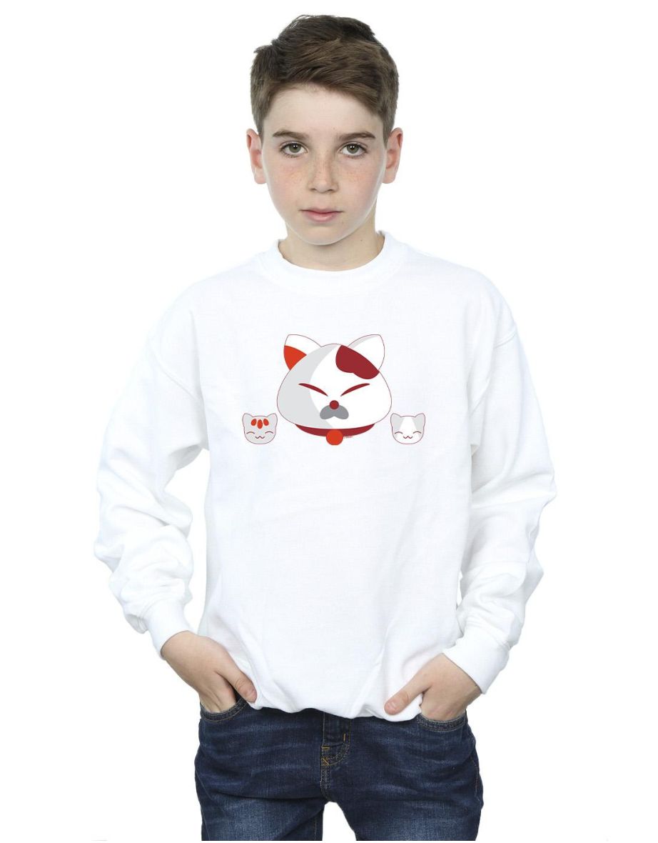 Disney Boys Big Hero 6 Baymax Kitten Heads Sweatshirt - White