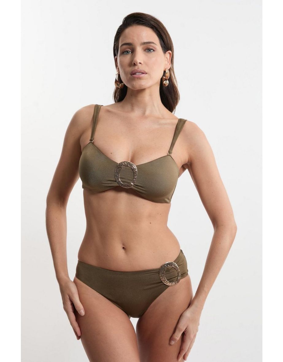 Slinky Trim Detail Cheeky Bikini Bottoms