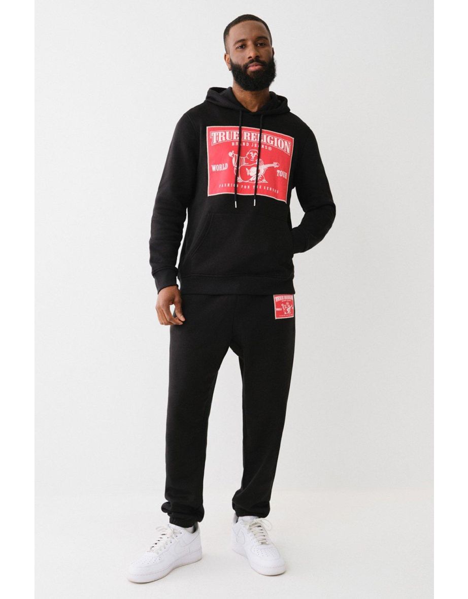 Ladder Applique Hoodie Black - black