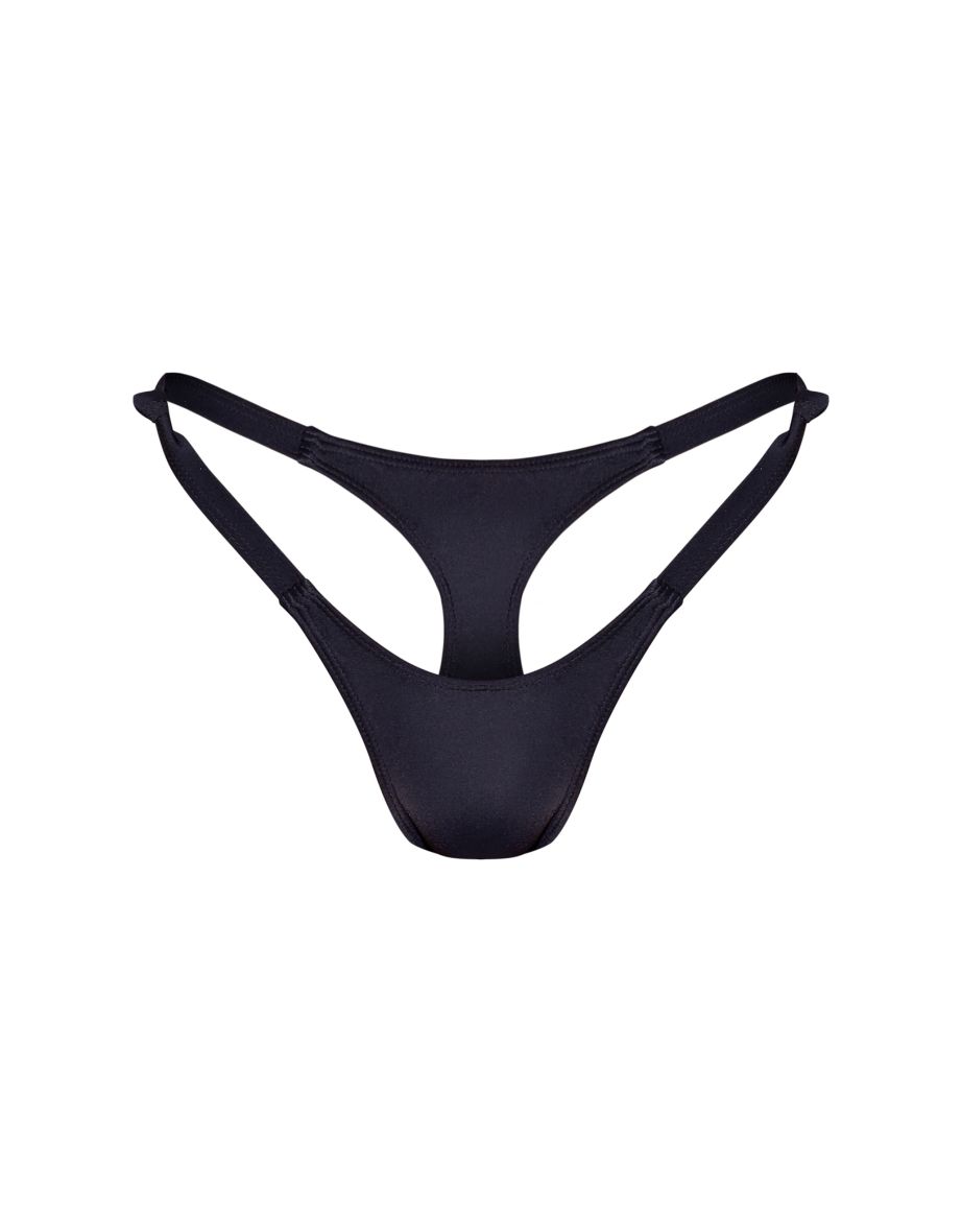 Black Micro Tanga Bikini Bottoms - 4