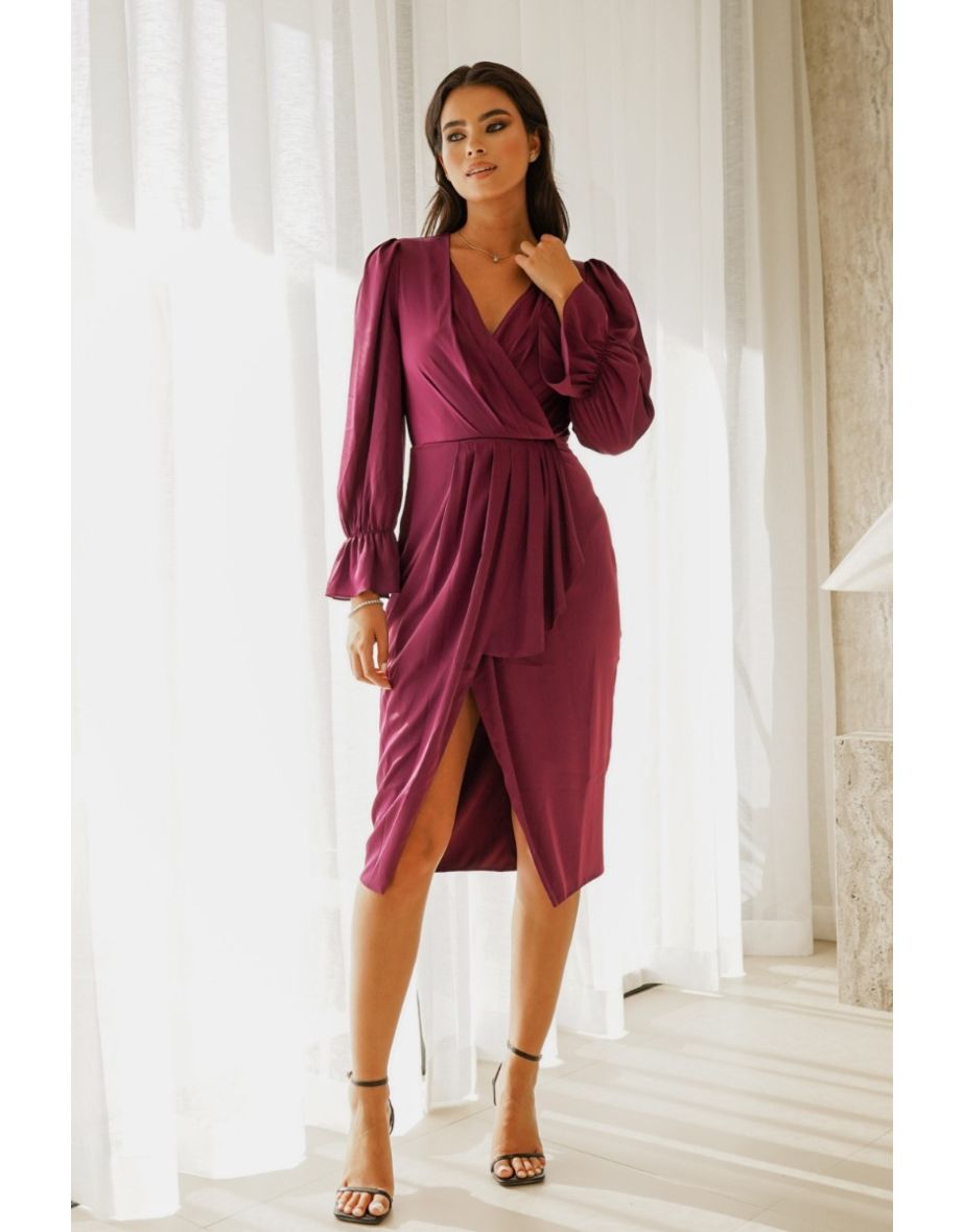 TFNC Aubree Plum Midi Dress