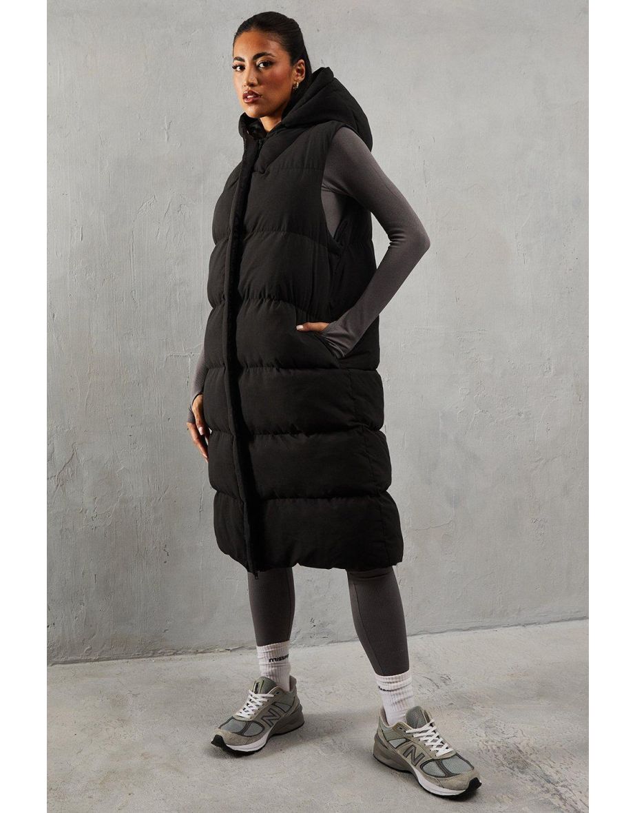 Hooded Longline Padded Gilet