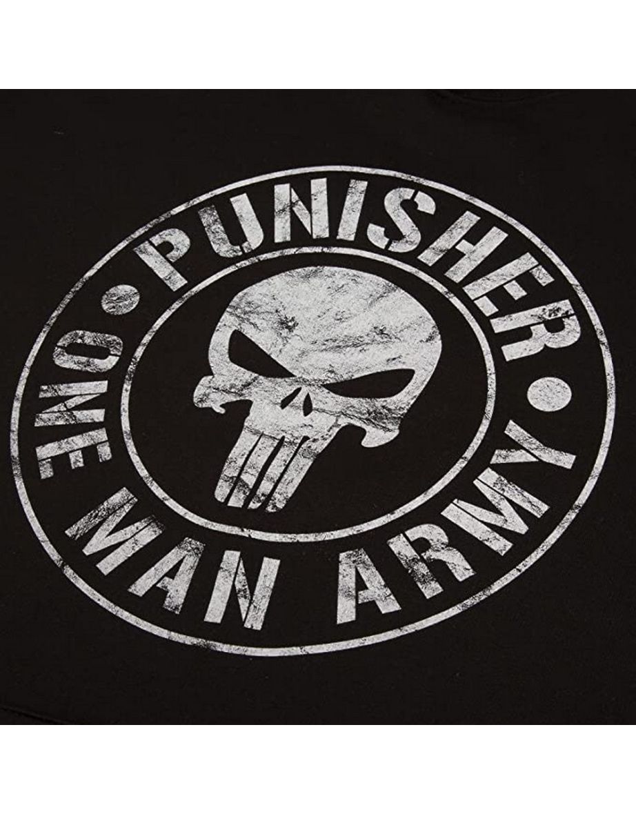 Shop The Punisher Mens One Man Army Hoodie Black White Online in Qatar VogaCloset