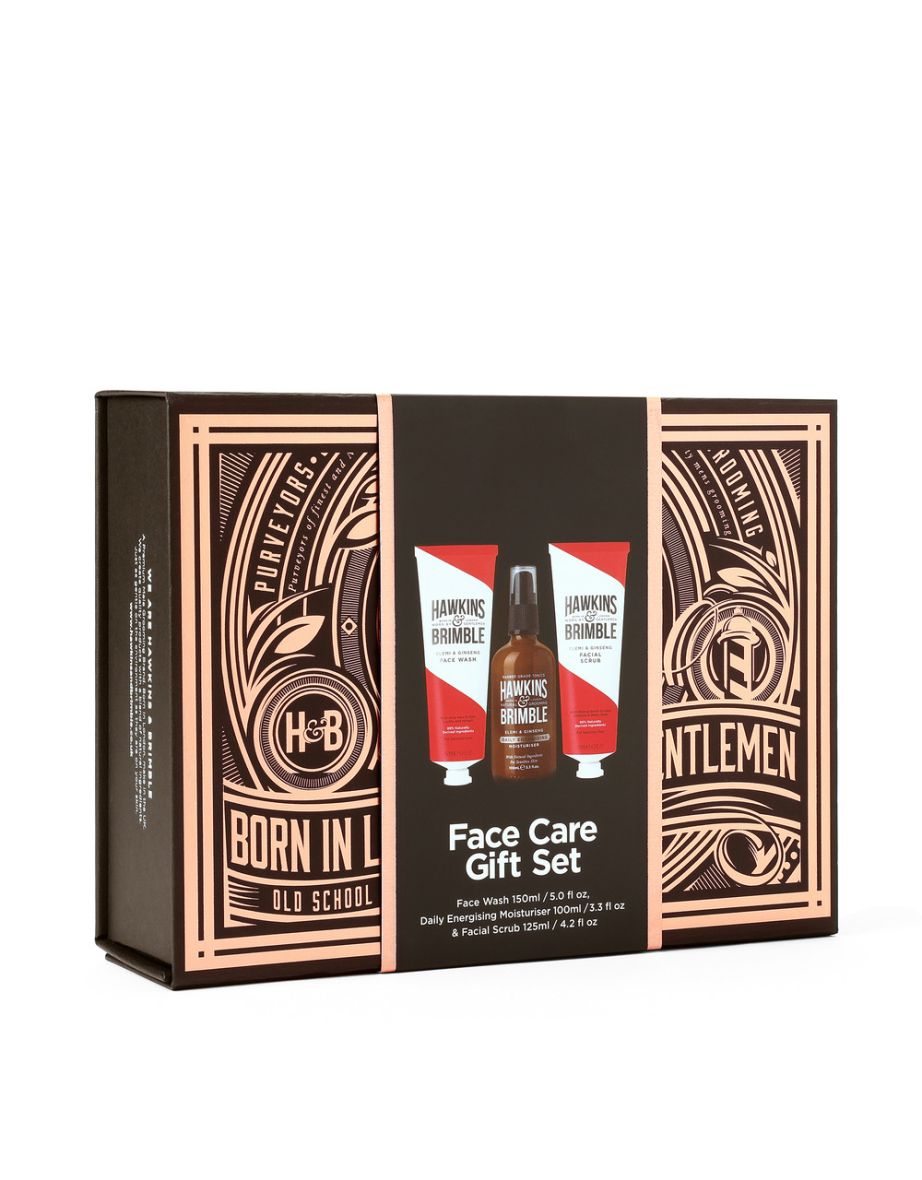 Hawkins & Brimble Face Gift Set Box (Daily Moisturiser, Facial Scrub, Face Wash) - 2