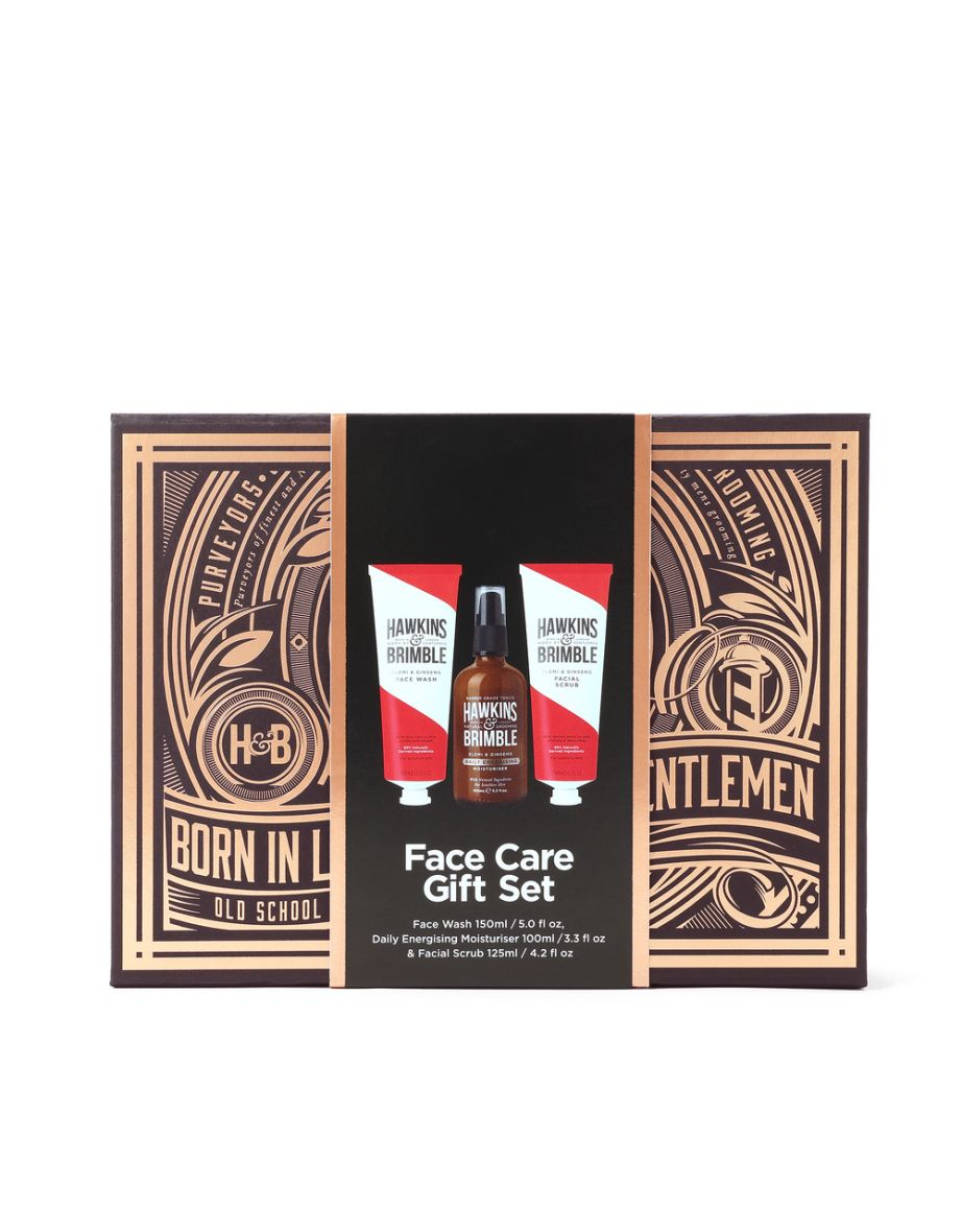 Hawkins & Brimble Face Gift Set Box (Daily Moisturiser, Facial Scrub, Face Wash)
