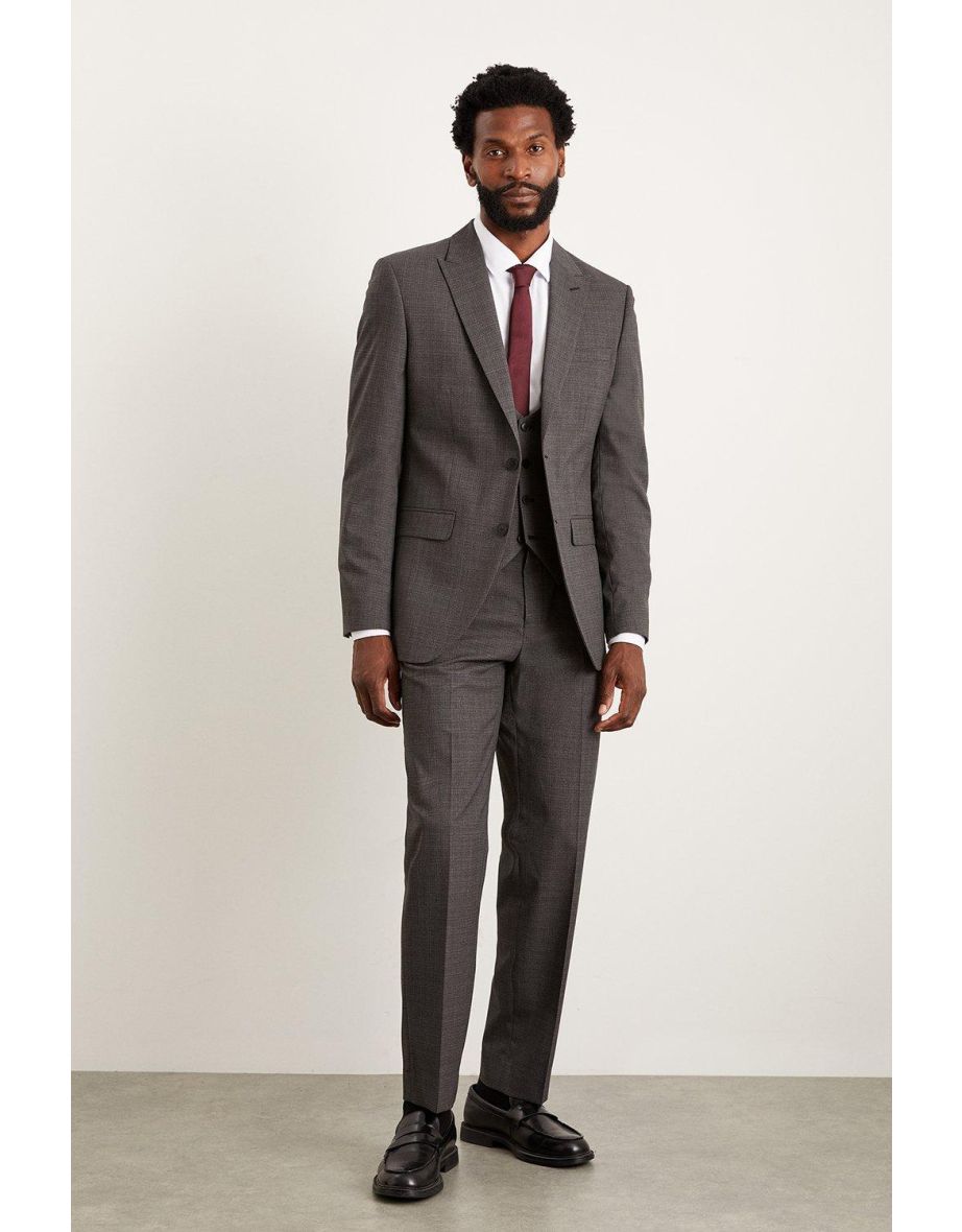 Tailored Fit Charcoal Suit Jacket