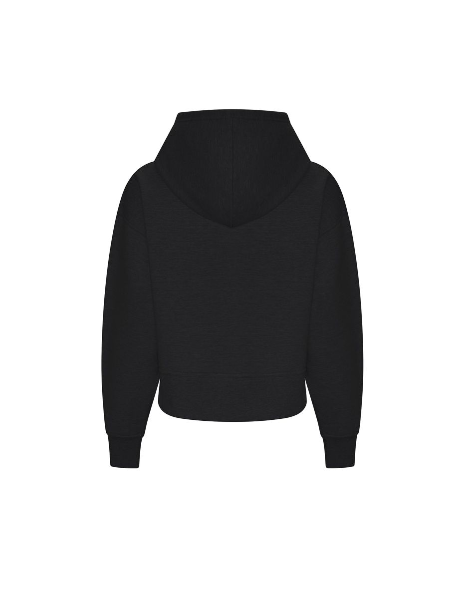 Awdis Womens/Ladies Relaxed Fit Hoodie - Deep Black - 1