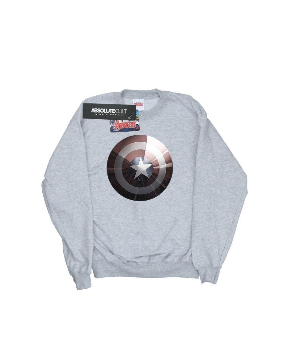 Marvel Boys Captain America Shield Shiny Sweatshirt - Sports Grey - 3