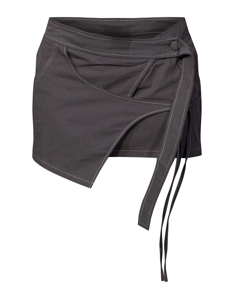 Grey Bodycon Mini Skirt - 5