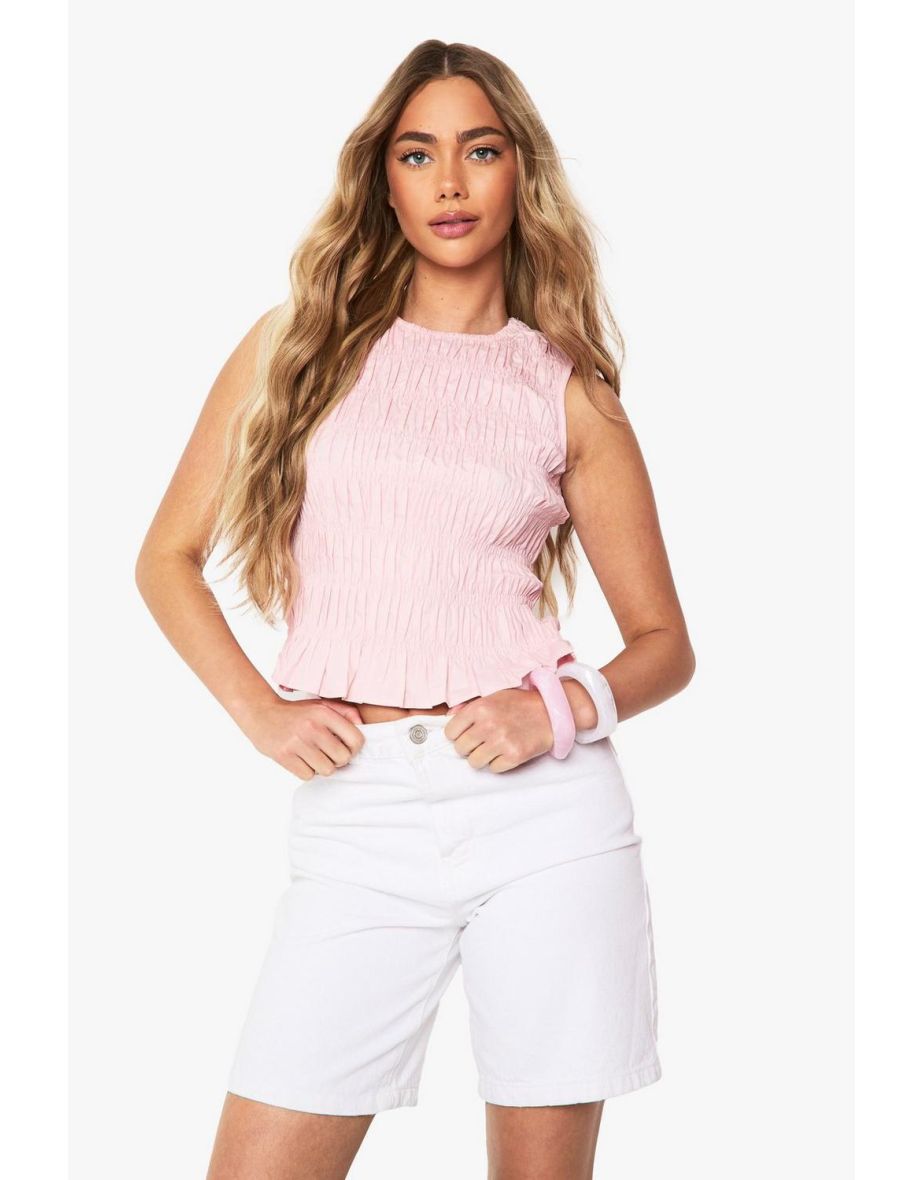 Shirred Frill Hem Top