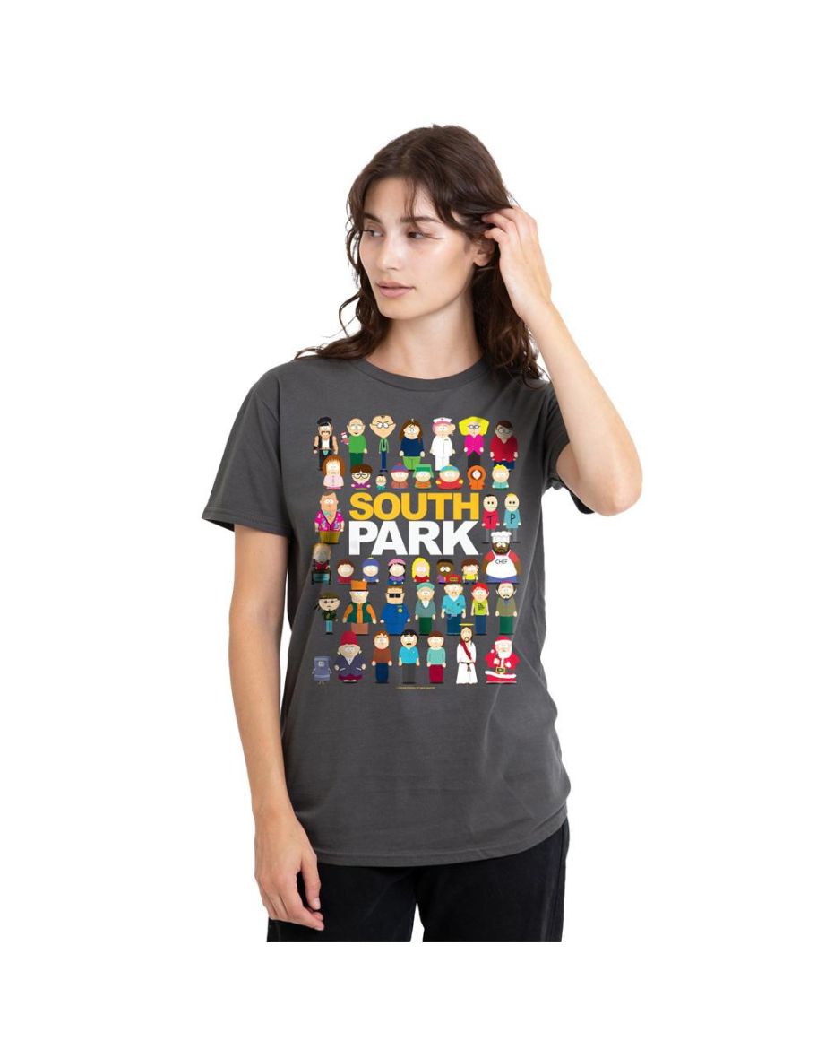 South Park Unisex Adult Full Cast T-Shirt - Charcoal