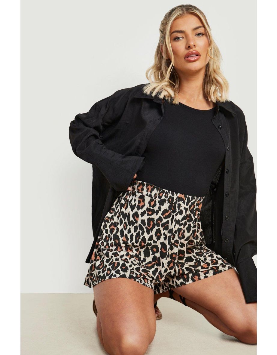 Leopard Floaty Shorts - brown - 3
