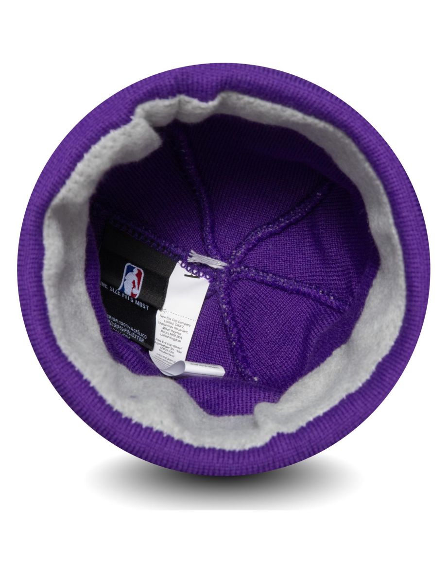 New Era Mens Minnesota Vikings NFL Knit Winter Beanie Warm Bobble Hat - Purple - 2