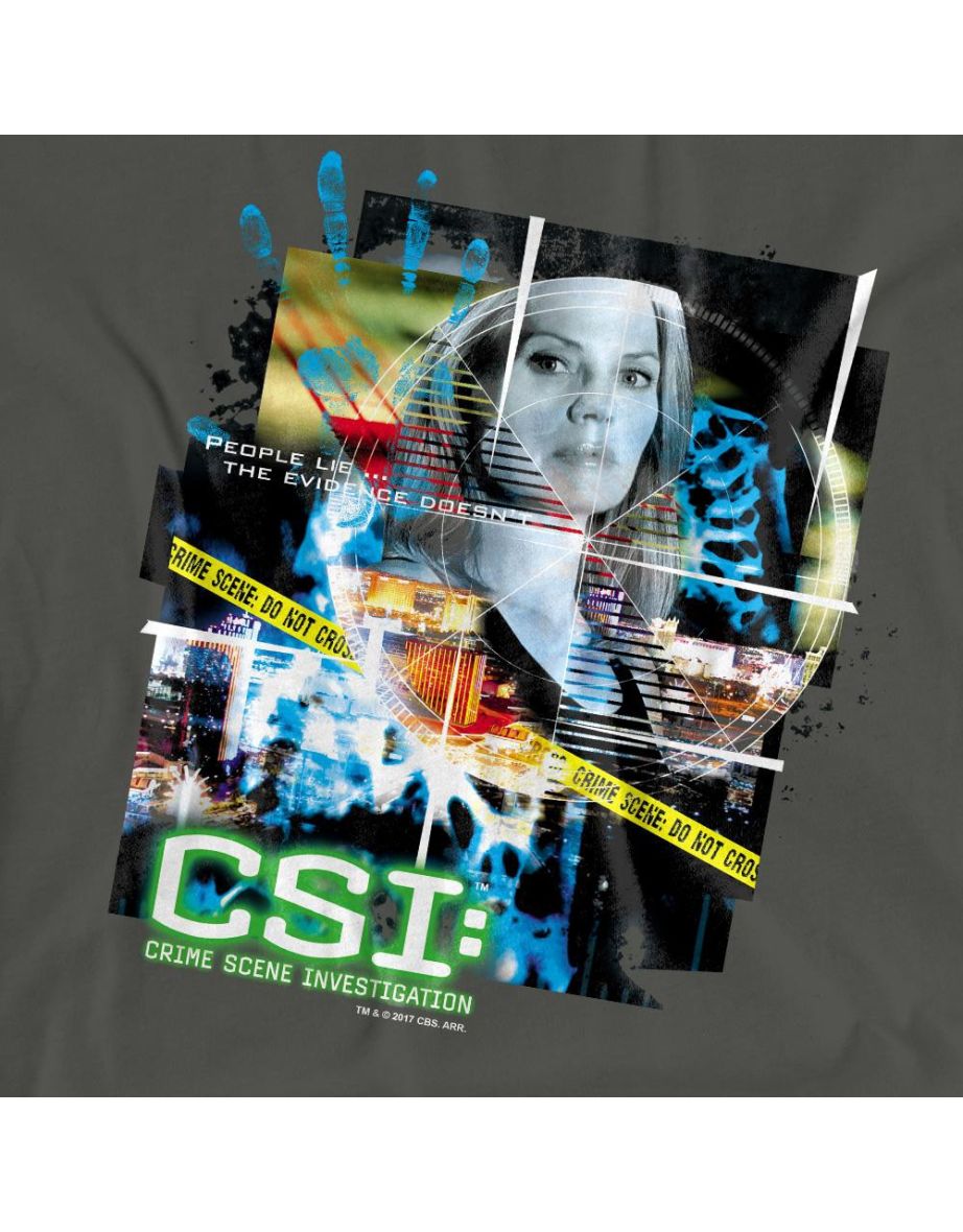 CSI Unisex Adult Evidence Collage T-Shirt - Charcoal - 3