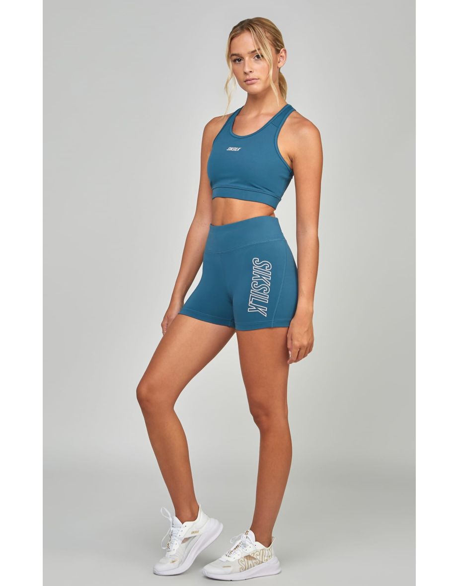 Women's SikSilk Sports Essentials Booty Shorts in Turquoise - 7